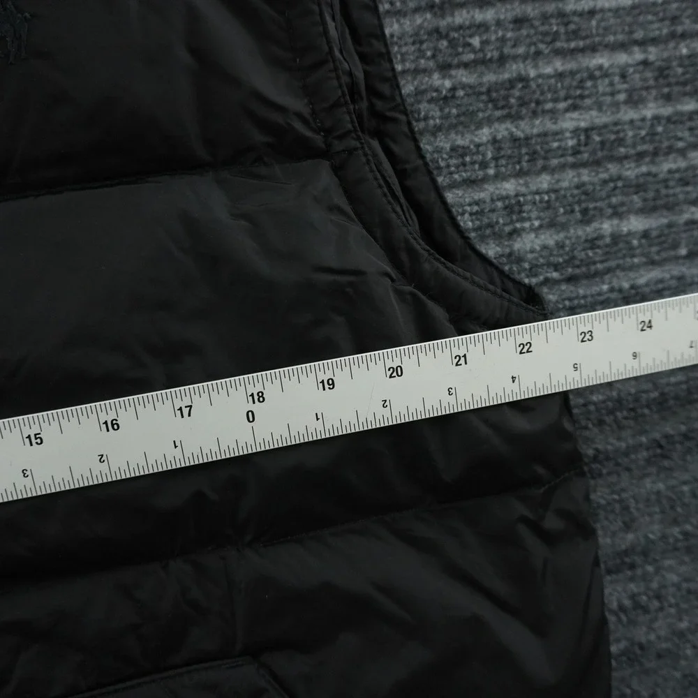 Polo Ralph Lauren Puffer Vest Mens Large Black Down Filled Quilted Zip Snap